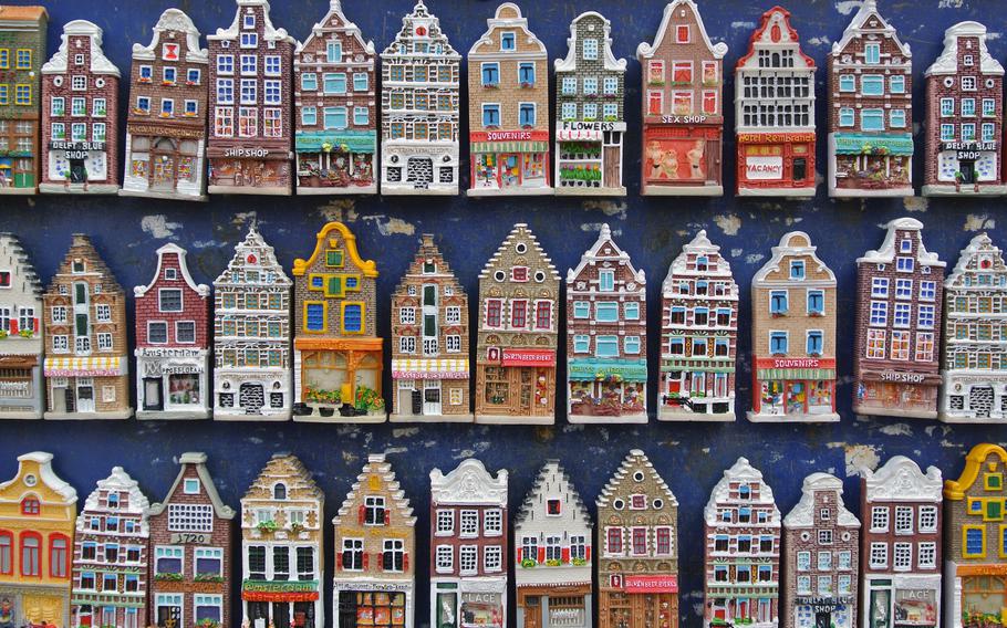 Souvenirs of the gabled Amsterdam canal houses the city is famous for.