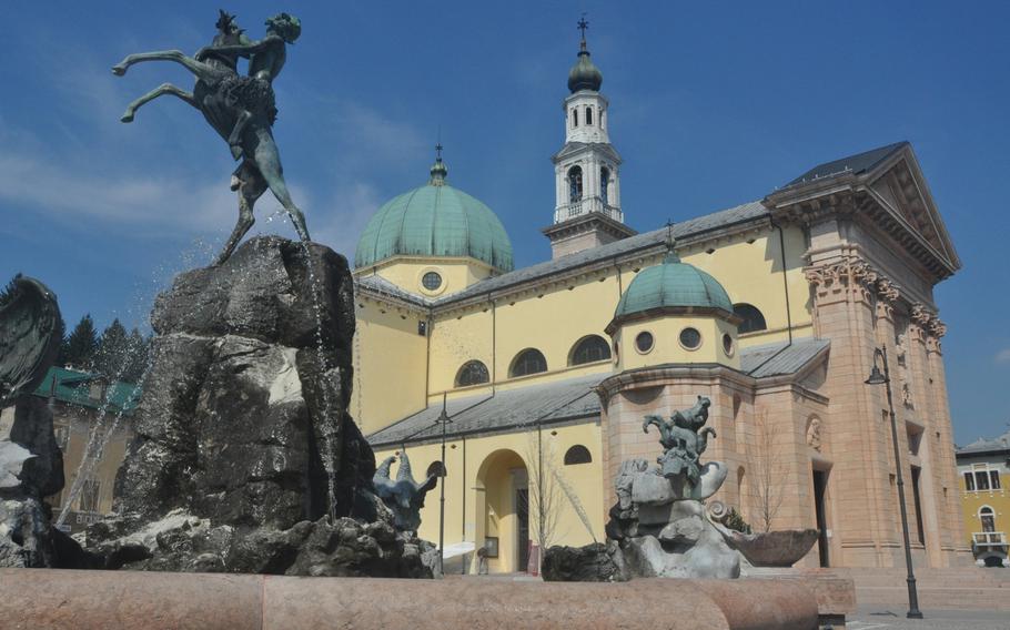 A fountain adorned with a mythical satyr and majestic animals sits at the center of Asiago, Italy. The fountain sits next to the Cathedral of Saint Matthew, which was reopened in 1926, but dates as far bask as 1393.