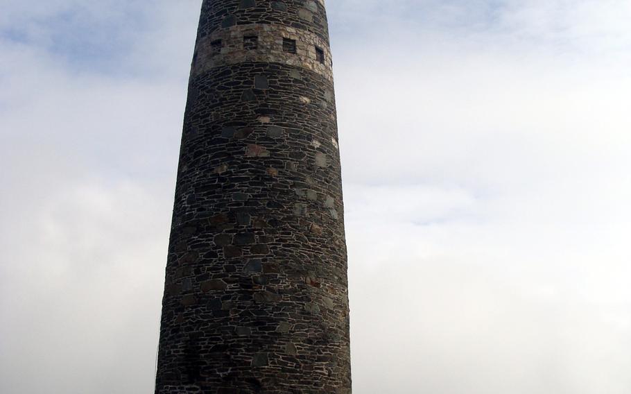 A  65-foot stone tower, erected by the American Red Cross in 1920, honors Americans who died in two ship sinkings during World War I. The tower is easily the most prominent structure on the Mull of Oa on Scotland's Isle of Islay. Getting there isn't easy; the road ends about a mile from the memorial.