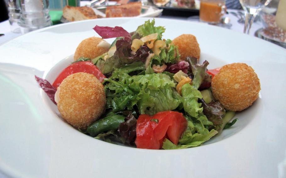 Goat cheese balls, anyone? A summer salad at the Weisser Bock in Heidelberg, Germany.