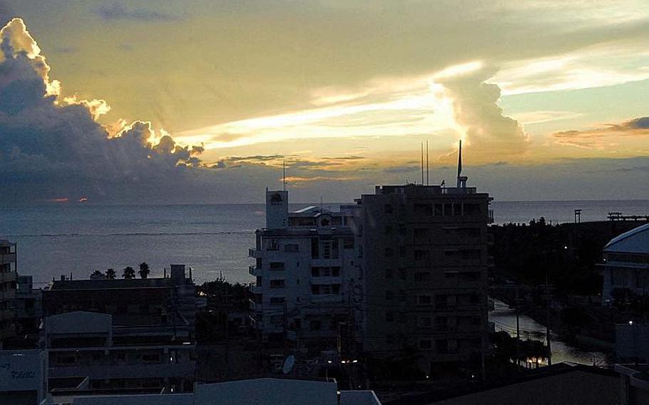A beach sunset as viewed from the 360 Grille near Camp Foster on Okinawa.