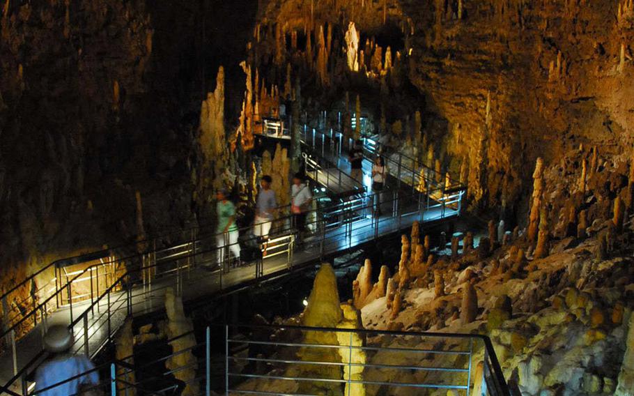 Okinawa World is home to a cave system that is over three miles long. A segment including large caverns and streams is open to the public.