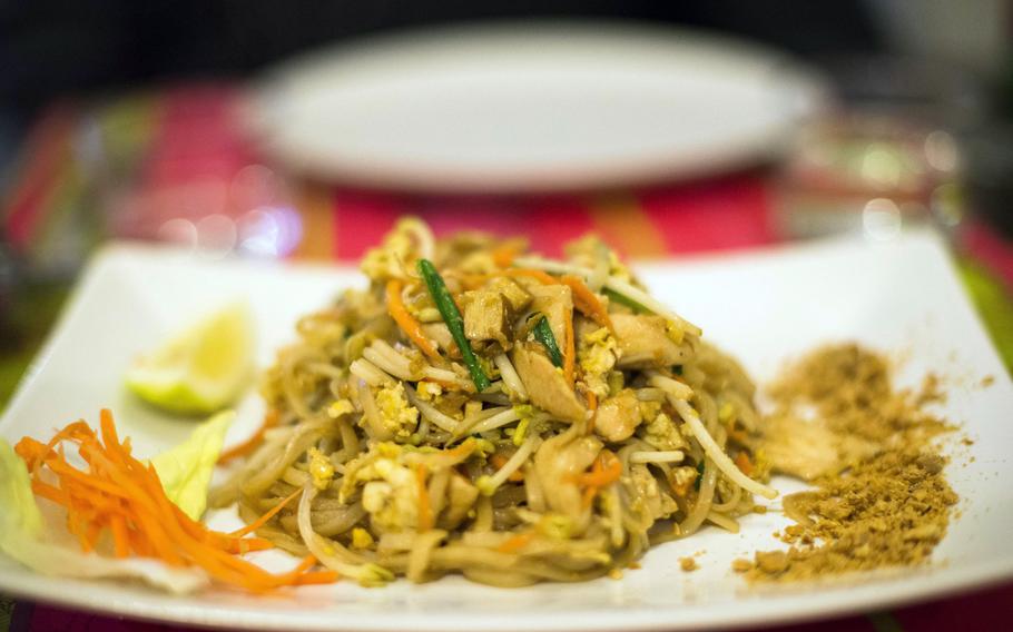 The chicken "pad Thai" at thaicafe in the Chiaia district of downtown Naples, Italy, is worthy of the name.