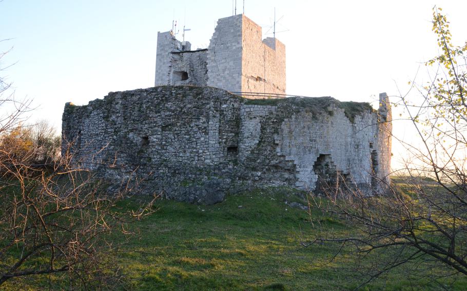 The fortress of Monfalcone, built in A.D. 490, sits above the once-walled city of Monfalcone, Italy, and is a symbol of the town.