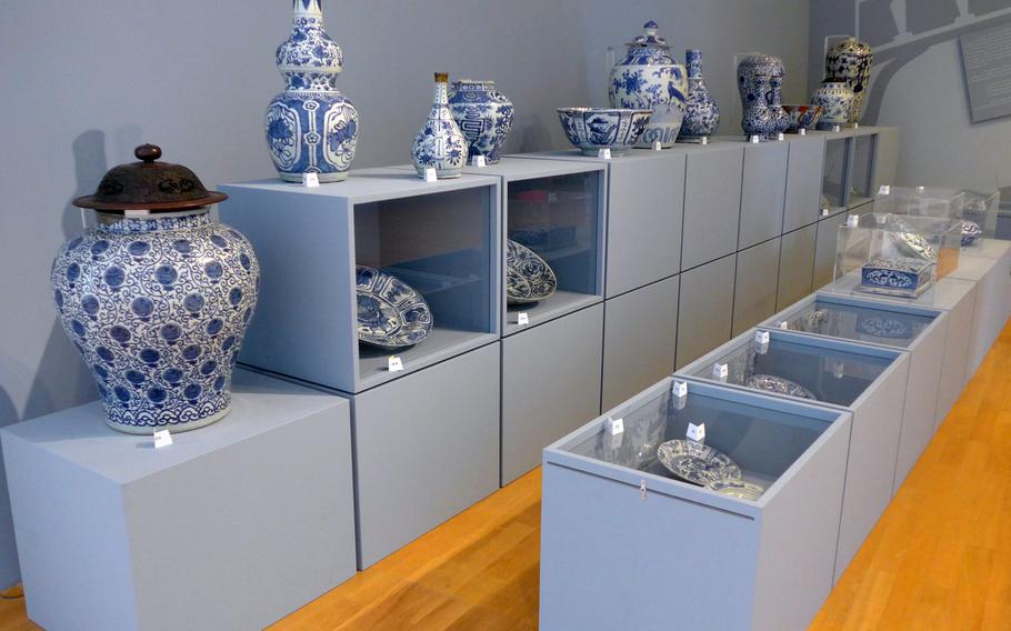 Porcelain objects from China are part of the exhibit "1607 From the Early Days of Globalization,"  at Frankfurt's Museum Angewandte Kunst, or Applied Arts Museum.