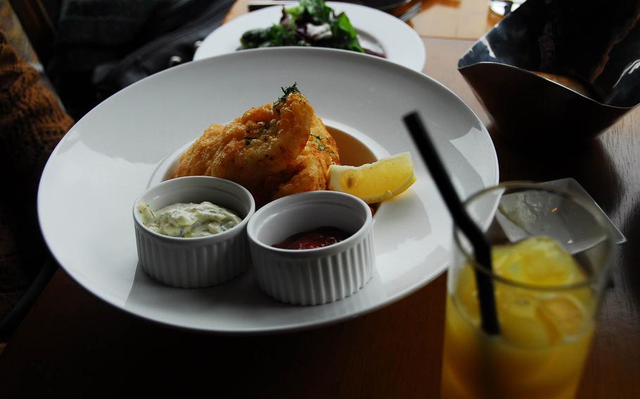 Fish and chips at Berlin Restaurant and Lounge in the Itaewon neighborhood of Seoul. The eatery serves lunch, dinner, weekend brunch and has an extensive drinks menu.