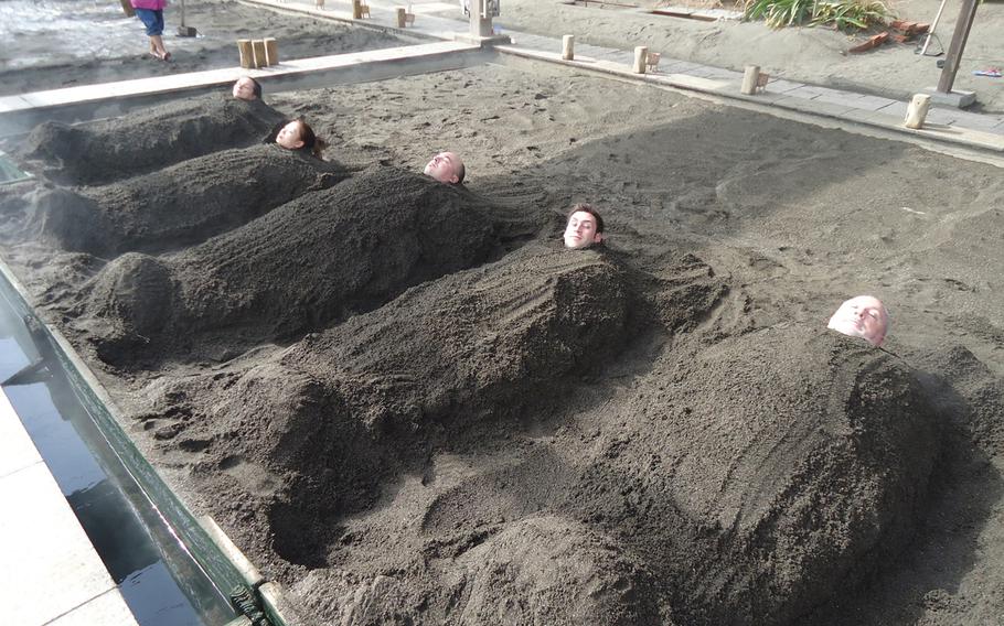 Being buried in beach sand infused with hot-spring water at Beppu Kaihin Sunayu is a relaxing experience for any traveler to the onsen city of Beppu in Oita prefecture. But it's probably not for those who dislike confined spaces.