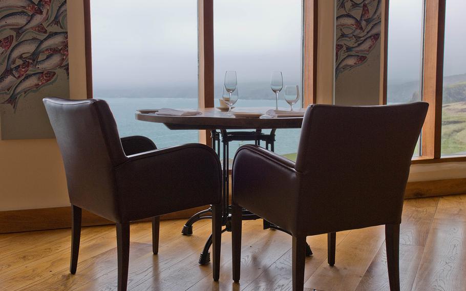 Our dining table for a glorious couple of hours while visiting Nathan Outlaw's flagship restaurant in Port Isaac, Cornwall, England. The two-Michelin-starred Restaurant Nathan Outlaw sits on a bluff overlooking the picturesque Celtic Sea.