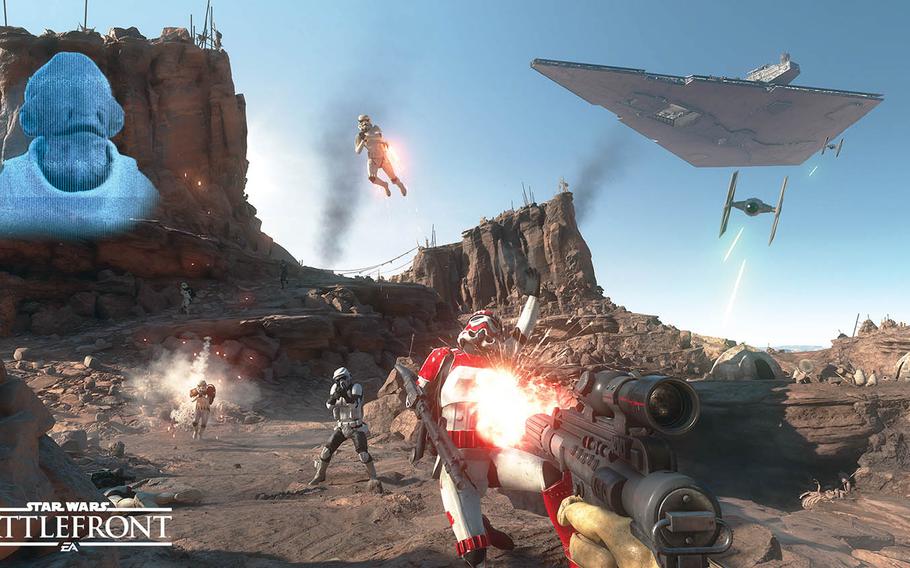 "Star Wars Battlefront" currently doesn't drop any hints about what will happen in the upcoming movie, but Electronic Arts will provide a free download of additional content incorporating characters, maps and gear featured in “Star Wars: The Force Awakens" after the movie is released.