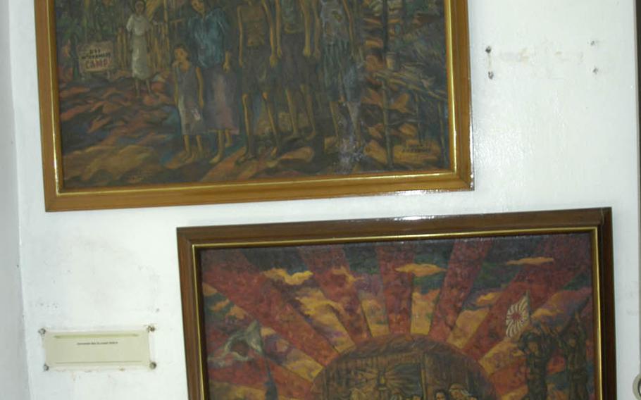 Art depicting Japanese war crimes is on display at the Filipino Heroes Memorial on Corregidor Island in the Philippines.