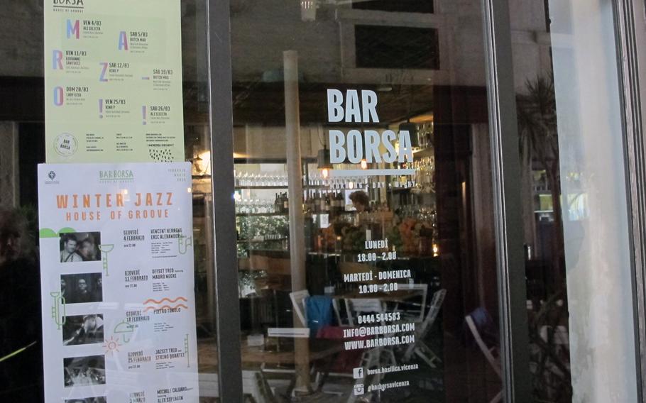 Bar Borsa offers both indoor and outdoor seating and is open daily until 2 a.m., sometimes with live jazz.