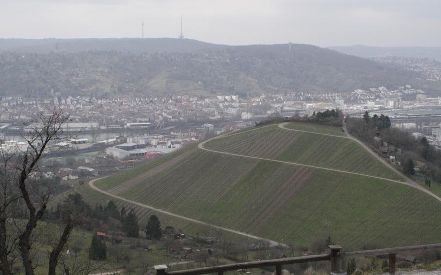 Grabkapelle auf dem Wuerttemberg is perched atop a hill and surrounded by vineyards. This is one of the biggest wine-producing areas in the Stuttgart region.