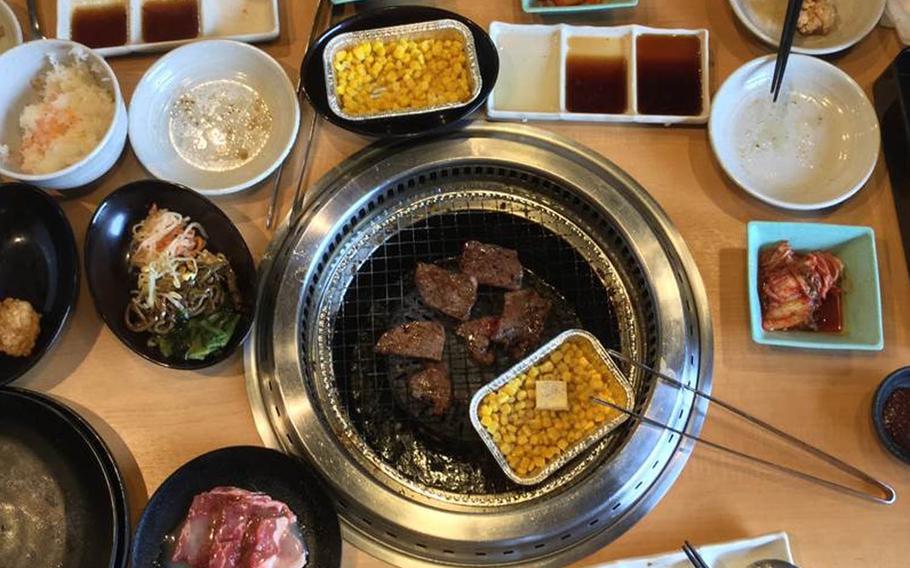 Yakiniku King offers all-you-can-eat options that allow customers to order various dishes from a large touchscreen tablet on each table that is outfitted with a grill for patrons to cook their own food.