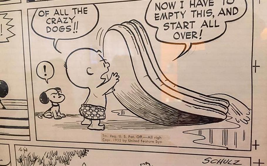 The Snoopy Museum Tokyo, which opened in Roppongi on April 23, 2016, features more than 60 original, hand-drawn "Peanuts" strips by cartoonist Charles Schulz. His widow, Jean Schulz, selected the strips for the exhibit, which also includes early works, gifts from fans, vintage merchanise and other items from the Charles M. Schulz Museum in Santa Rose, Calif.