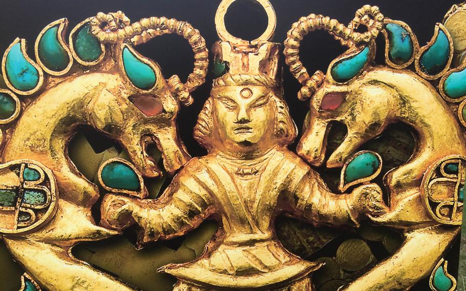 One of the gold items on display at the Tokyo National Museum as part of an exhibition of "Hidden Treasures from the National Museum of Afghanistan." The exhibit runs through June 19.