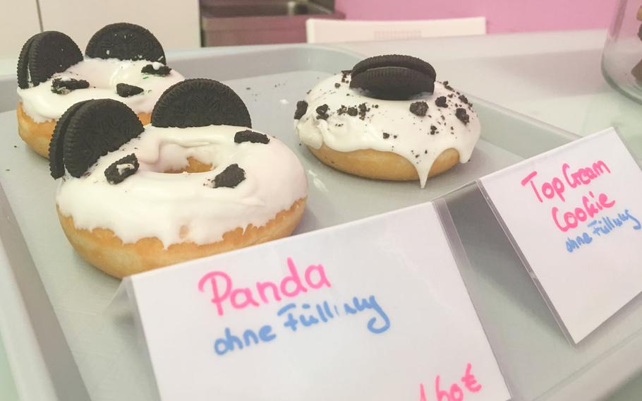 Some of the doughnuts found at Splashy Donuts in Weiden, Germany -- like these panda-shaped creations -- are clearly aimed at the younger customer. Others, like caramel pistachio, are for the more discerning doughnut connoisseur.