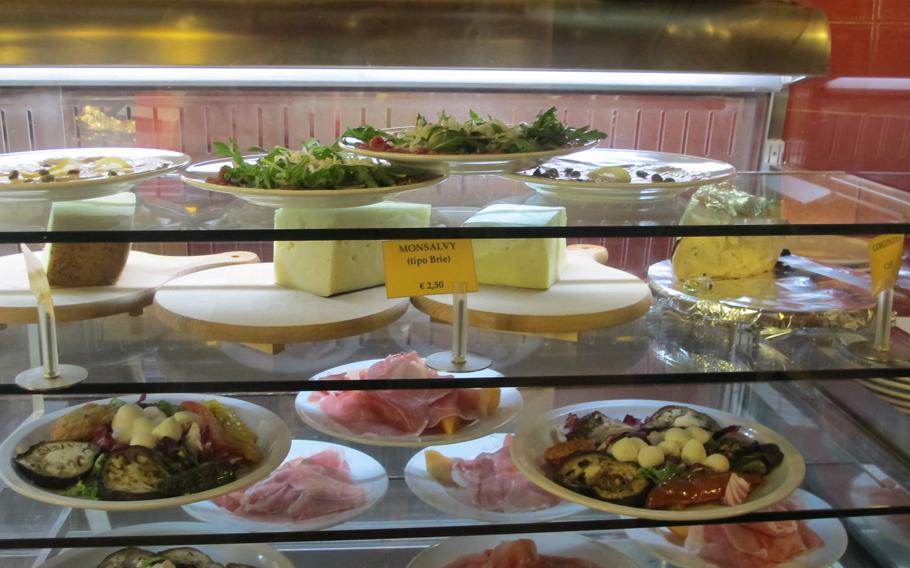 A variety of cold dishes at Righetti self-service restaurant in Vicenza does in fact come cheap.