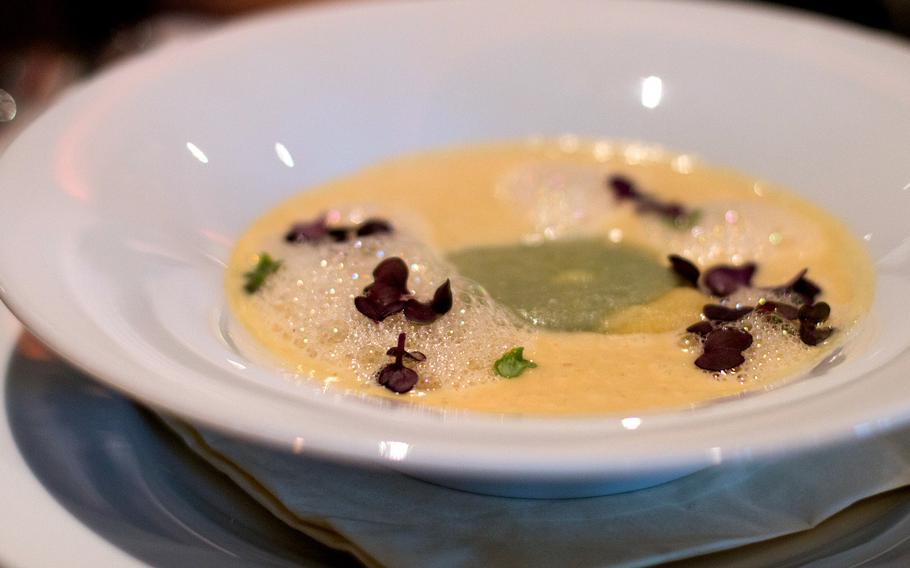 This parsnip soup with onion foam was described as "liquid velvet" by one person during a recent visit to the Glutschaufel.