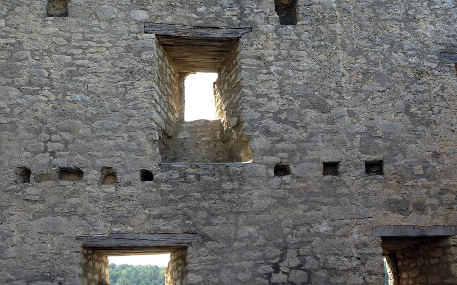 Here is what appears to be a former guard post at Reussenstein, where archers likely kept an eye out for the enemy when the castle was active hundreds of years ago. The castle ruins are about 40 miles south of Stuttgart, Germany.