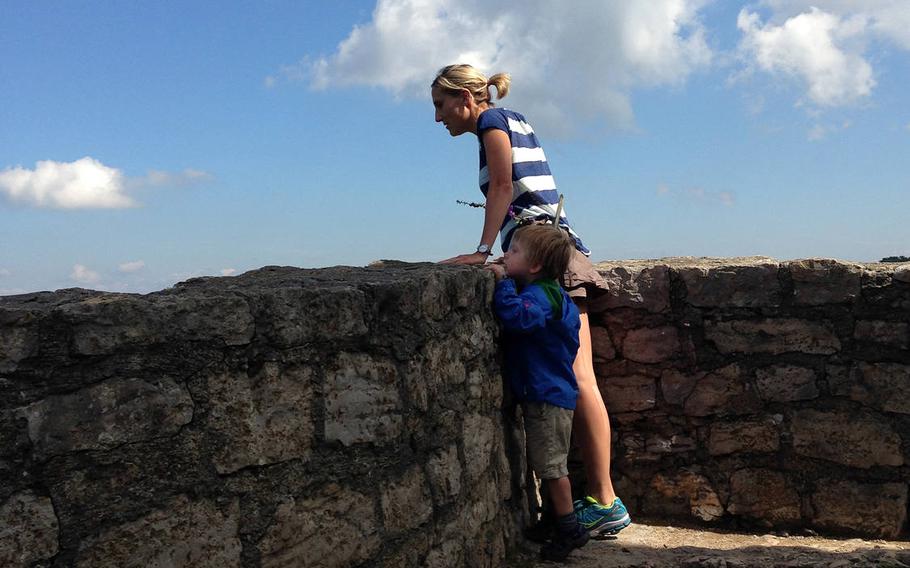 The Reussenstein ruins are perched on a cliff side. Luckily, the castle walls are just high enough to keep young children safe.