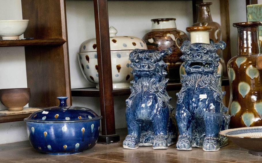 At Yomitan, a pottery village near Kadena Air Base, Japan, there are also plenty of ceramic shisas, Okinawa's famous lion dogs, available to guard your door.