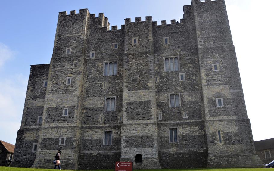 The central great tower inside Dover Castle in Kent, England. In the 1180s, Henry II remodeled the castle with a central great tower intended to entertain guests and serve as a strategic redoubt.