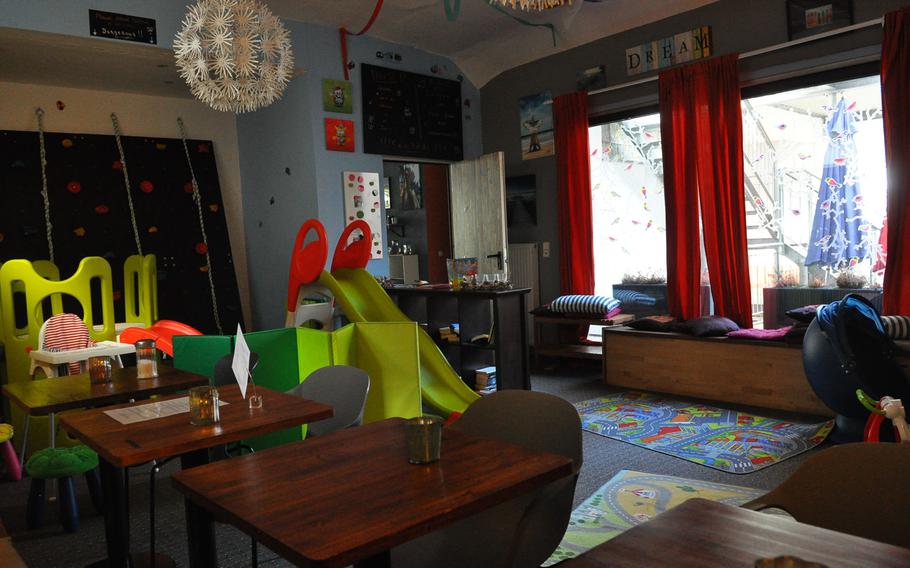The Santa Monica Pastry Shop is also a ''kinder cafe,'' with a large room set up as a play area for small children. Parents can enjoy some food or drink while their kids play.