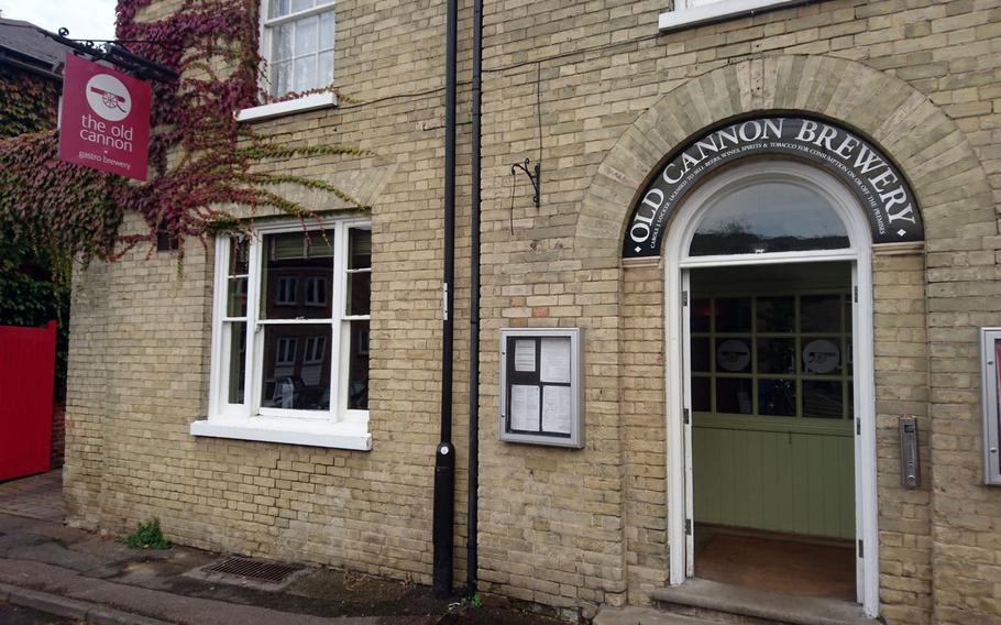 Entrance to The Old Cannon Brewery.  The Victorian property was originally home to the Cannon Brewery, which closed during World War I.  It reopened in 1999 as The Old Cannon Brewery.