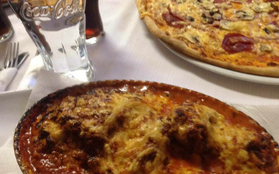 The lasagna and pizza at Milano Ristorante & Pizzeria in Gruenstadt, Germany, will set your mouth watering. The eatery offers a diverse and reasonably priced menu featuring pizzas, pastas, salads, schnitzels and steaks. 

Gregory Broome/Stars and Stripes