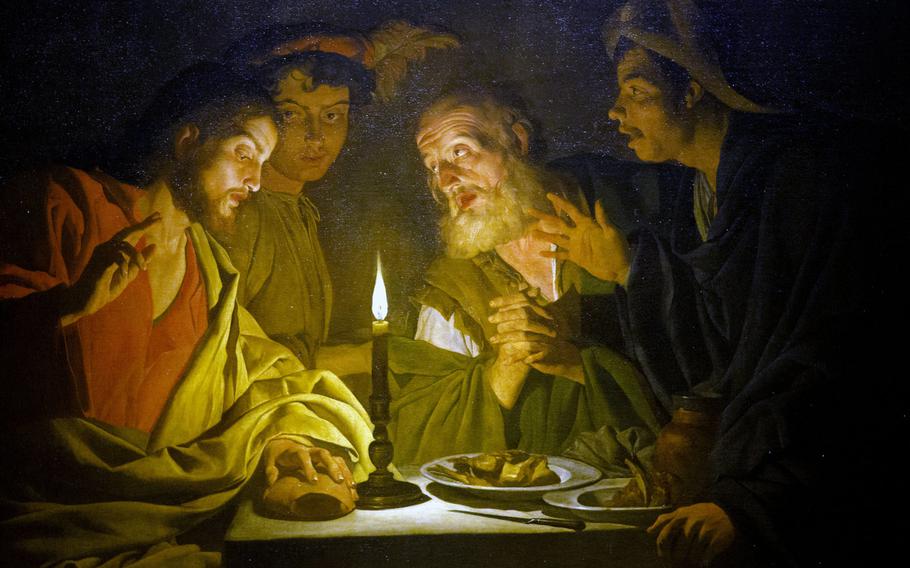 "The Supper at Emmaus," by 17th-century painter Matthias Stomer, depicts a scene from the New Testament. It is one of dozens of Italian Baroque pieces on display at Museum Wiesbaden, in Wiesbaden, Germany, until February 2017.