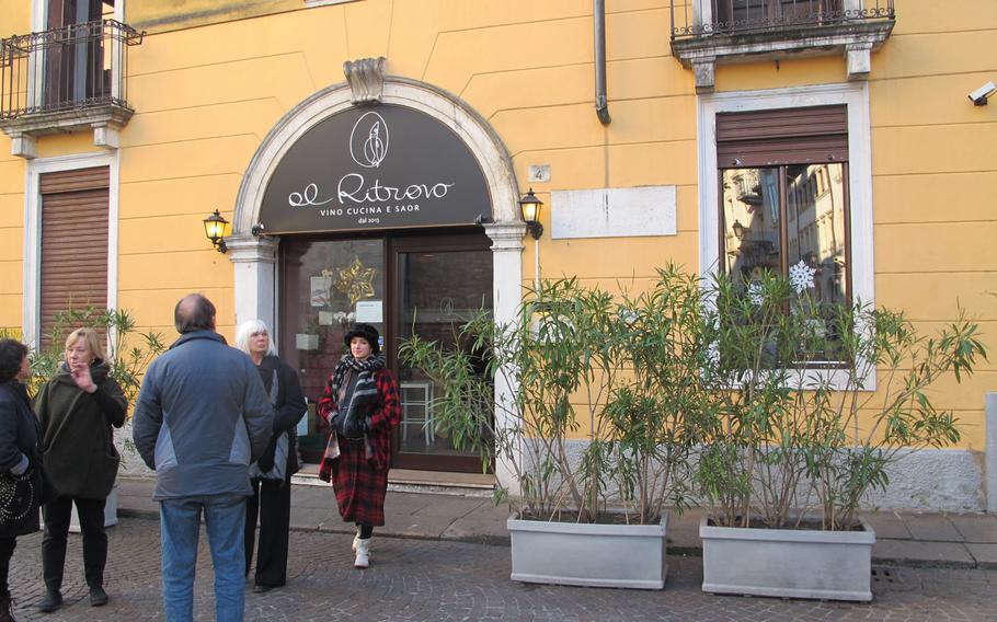 Al Ritovo is located on a small piazza across from the cathedral in Vicenza, Italy.
