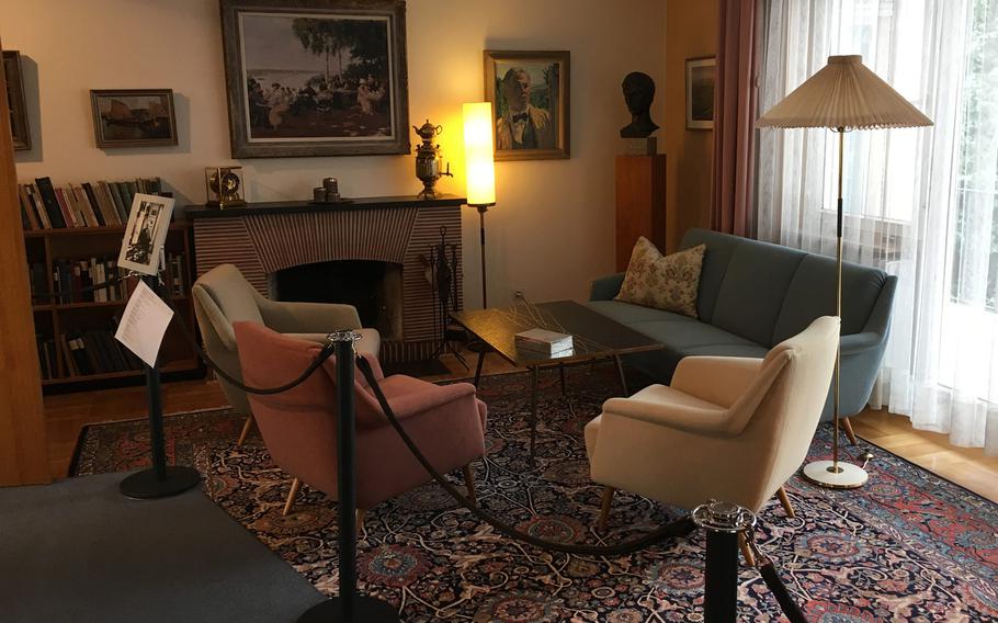 The simplicity of the living room at the Theodor Heuss house is much like the rest of the house, a monument to the nature of Germany's first president, known for his affability and unpretentious ways.