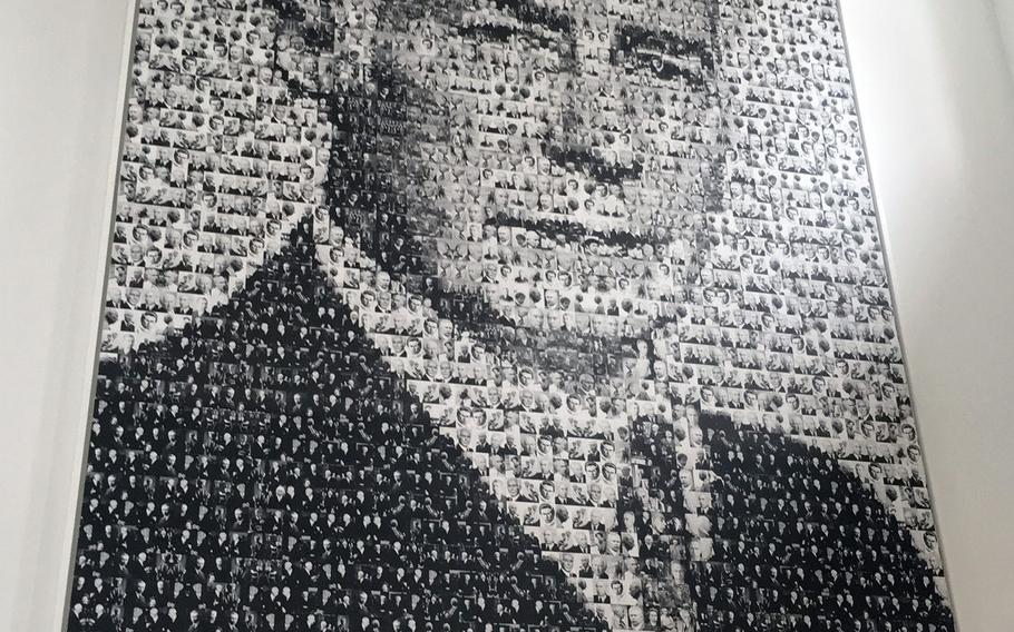 Inside the Theodor Heuss House in Stuttgart, Germany, hangs a large portrait of the man, which is composed of hundreds of smaller pictures.
