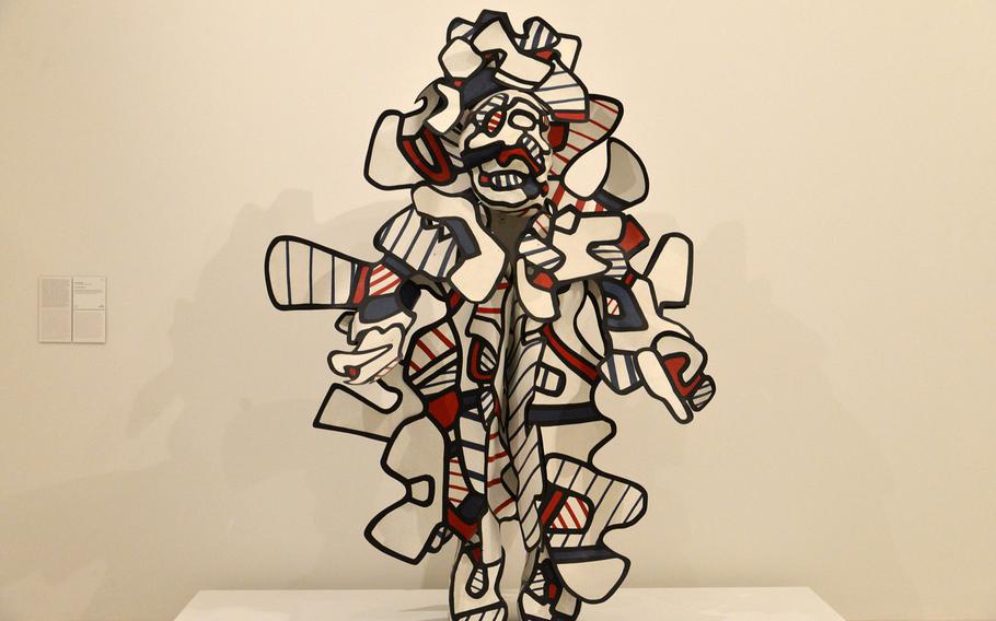 Jean Dubuffet's "Don Coucoubazar," an assemblage of sheet metal and polyurethane paint from 1972, is on display in the 20th- and 21st-century art section of the Unterlinden Museum in Colmar, France.