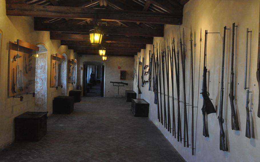 The armory in the Castle of San Giusto in Trieste, Italy, contains hundreds of swords, halberds, crossbows, guns and other weaponry.