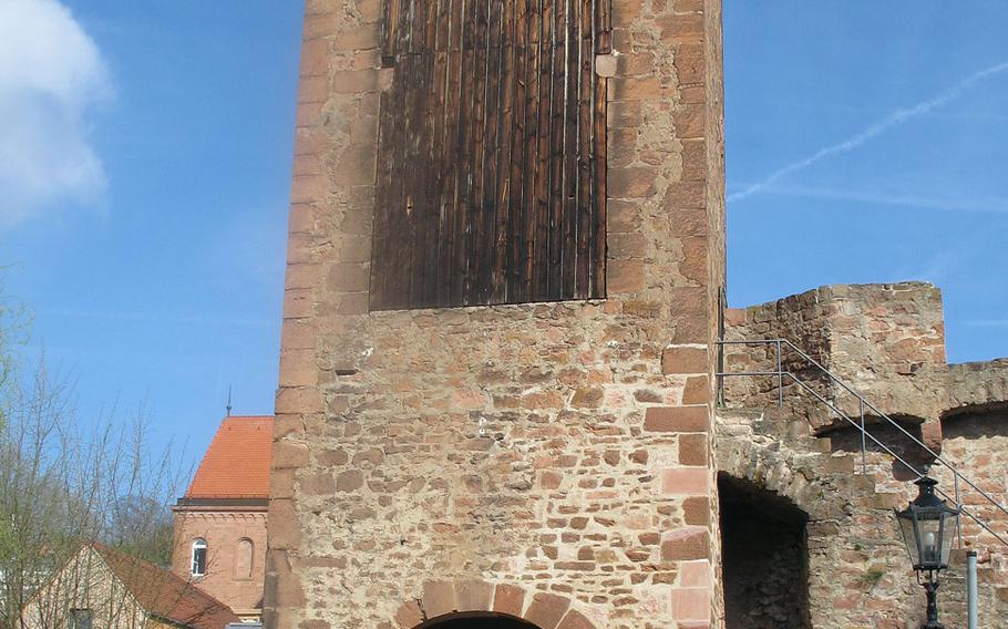 The Inneres Holztor, or Inner Timber Gate, was built about 1230 and was part of Gelnhausen, Germany's medieval fortifications.