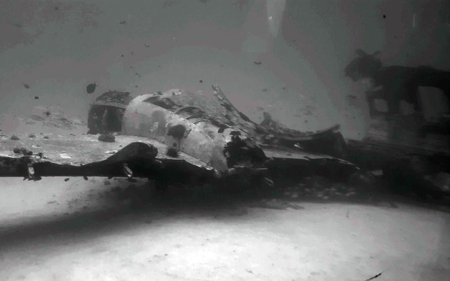 The skeleton of an airplane, deliberately sunk in the waters off Waikiki Beach to create an artificial reef, is seen during a recent Atlantis Submarines tour in Hawaii.