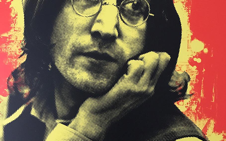 A Jonathan Kimbrell silk screen painting from a 1968 photograph of John Lennon.