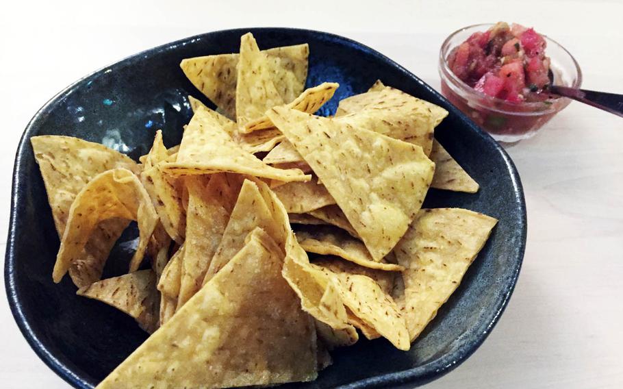 Chips and salsa from family-friendly Tacos House YAS near Yokosuka Naval Base, Japan.