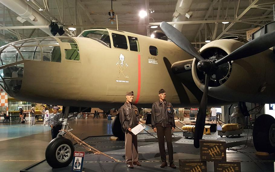 A B-25B, the version of medium-range bomber used in the famed Doolittle Raid over Tokyo in April 1942, is on display at the Pacific Aviation Museum in Hawaii.