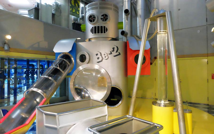 Smaller children can have fun at the robot playground in the basement of the Hamagin Space Science Center in Yokohama, Japan.