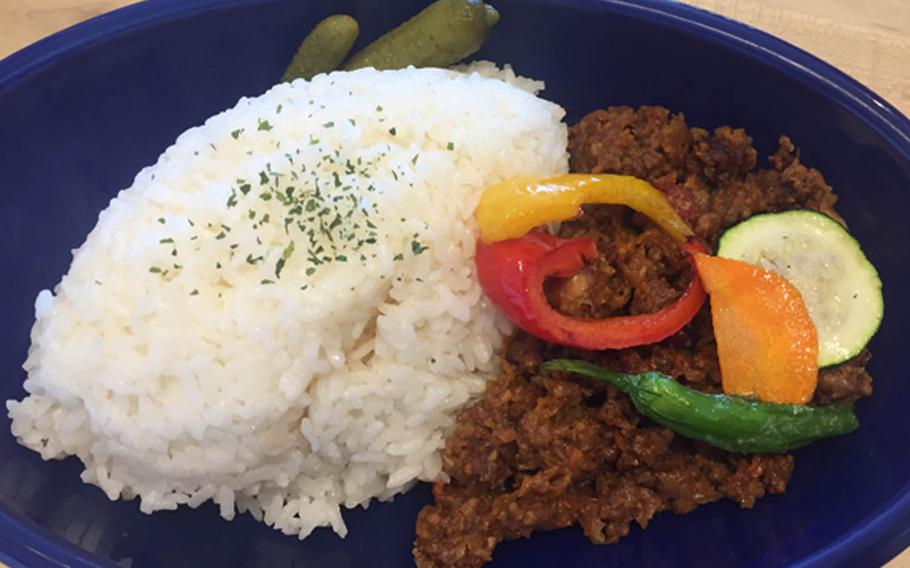Vegetable frit keema curry from The Calif Kitchen on Okinawa.