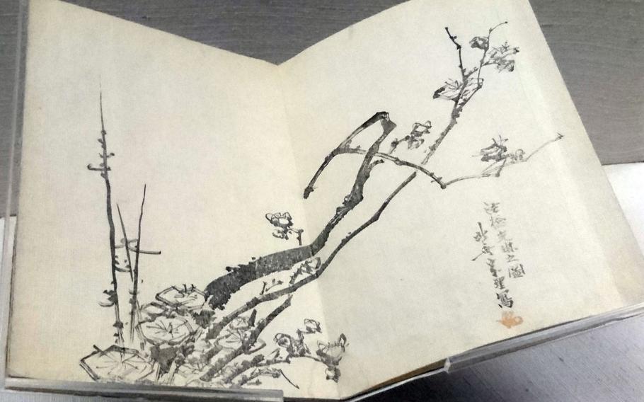 The only surviving copy of the book "Nightingale Deep in the Mountains," privately published by Katsushika Hokusai in 1798 at the British Museum in London. Hokusai completed more than 1,000 designs for illustrated books.