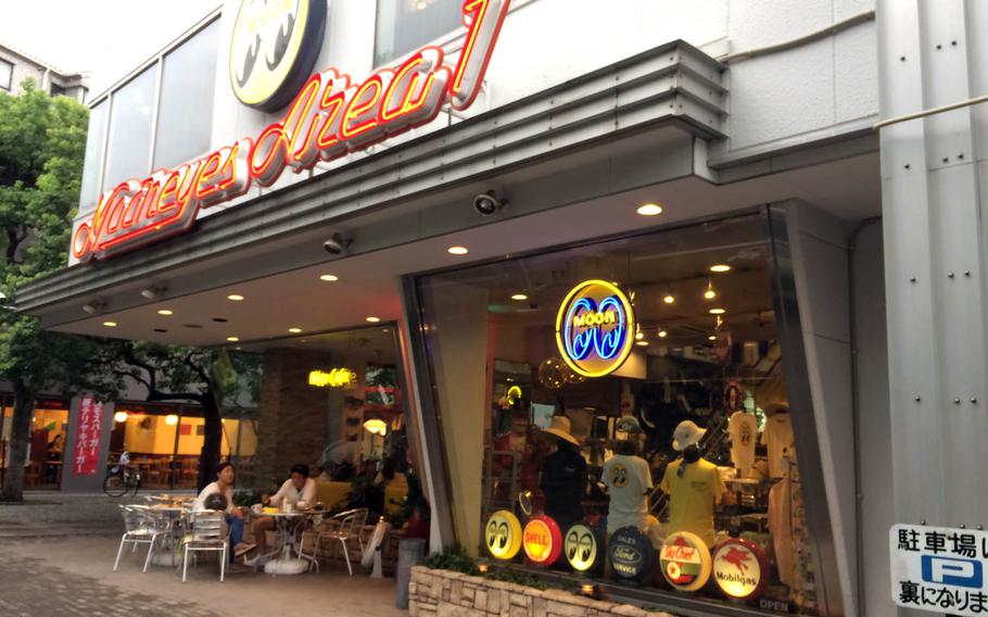 Speed freaks can fuel up at MOON Cafe, an American-style burger joint in Yokohama, Japan, that's next to a shop selling everything you need to turn your car or motorcycle into a mean machine.