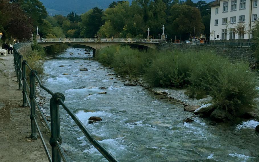The Passer River runs through the heart of Merano, a scenic city surrounded by the Dolomite mountain range.