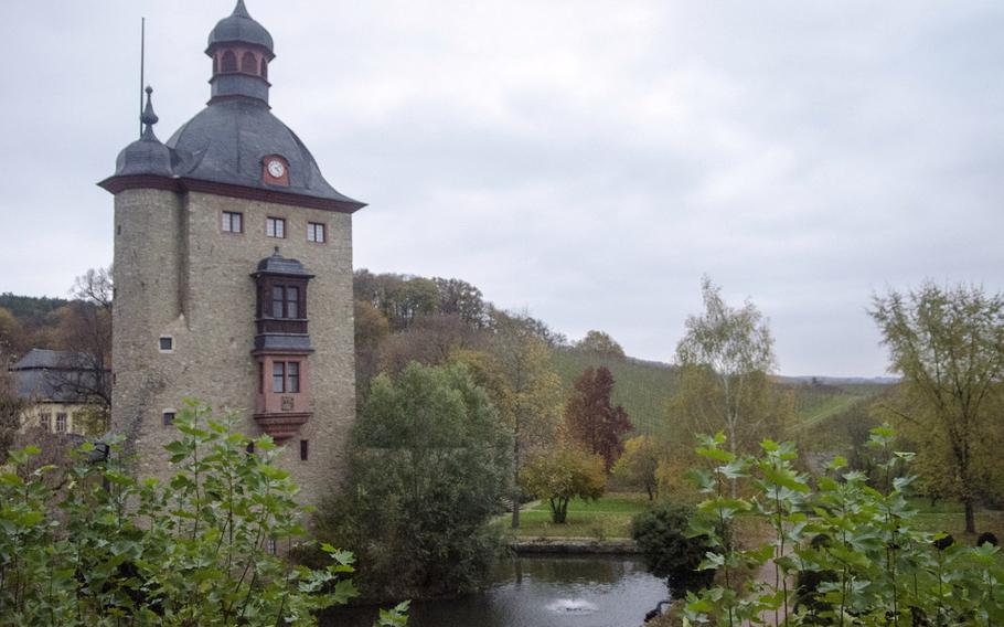 The tower — originally constructed in the 1330s — of Schloss Vollrads is surrounded by a natural moat and is now at the heart of the palace complex. The tower was live-in, meaning the von Greiffenclau noble family, who owned the palace, lived there until the construction of the nearby manor house in the 17th century.