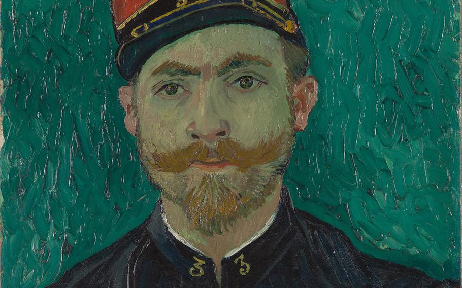 Vincent Van Gogh's "The Lover (portrait of Lieutenant Milliet)" was painted in 1888. On loan from The Kroeller-Mueller Museum, Otterlo, Netherlands.