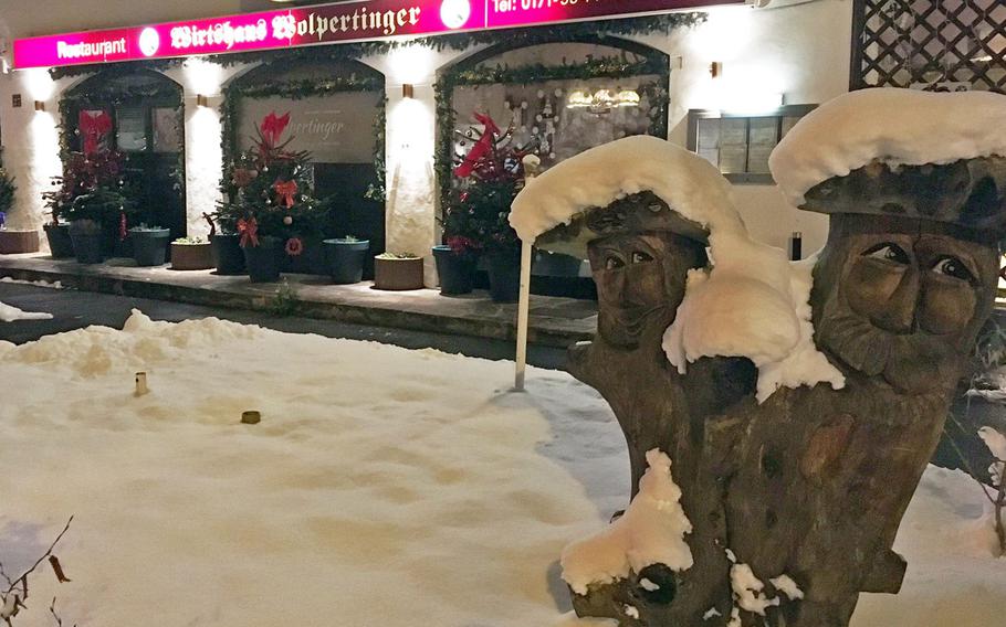 The snow-covered outside of Wolpertinger in Garmisch, Germany, Tuesday, Dec. 19, 2017.