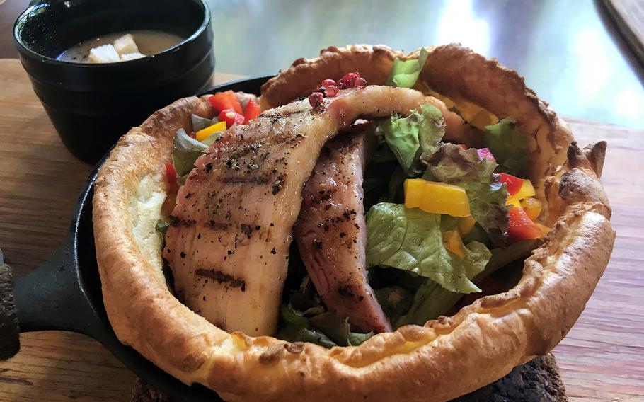 The savory bacon Dutch baby pancake at Mother Coffee in Kitanakagusuku, Okinawa, is a fresh take on an old friend.