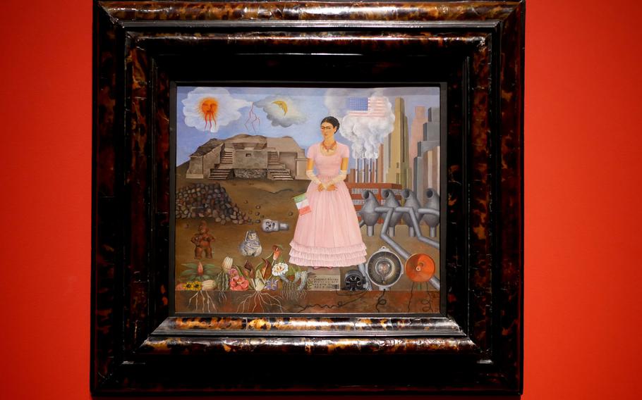 Frida Kahlo's "Self-Portrait on the Borderline between Mexico and the United States'' is one of the many surrealist pieces of art on display in a new exhibit at the Schirn in Frankfurt, Germany, through July 5.